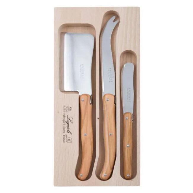 Laguiole Cheese Olive Wood 3 Piece